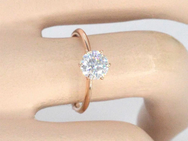 Roségouden ring briljant 1.50 ct - afbeelding 11 van  11