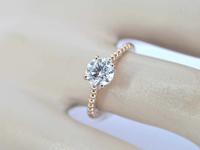 Rosegouden ring diamant 1.00 ct - afbeelding 4 van  11