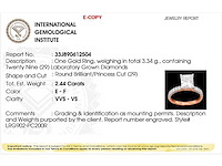 Roségouden ring met 2,44 crt. diamant - afbeelding 2 van  5