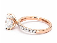 Roségouden ring met 2,44 crt. diamant - afbeelding 3 van  5