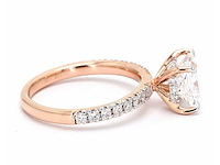 Roségouden ring met 2,44 crt. diamant - afbeelding 3 van  4