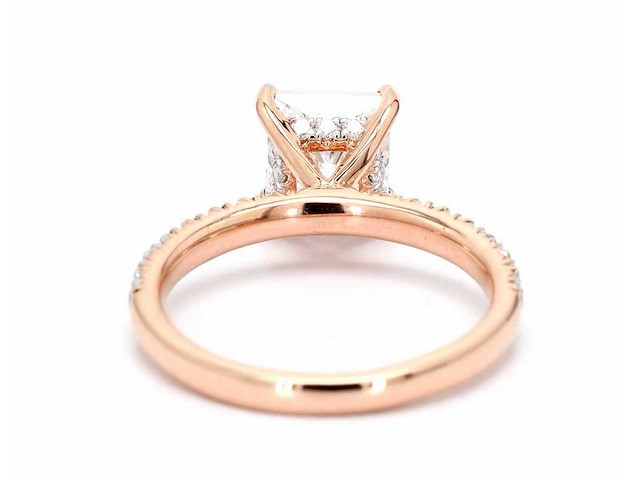 Roségouden ring met 2,44 crt. diamant - afbeelding 4 van  4