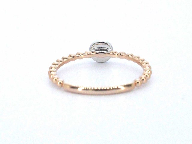 Rosegouden ring met centraal een rondje vol gezet met diamanten - afbeelding 7 van  9