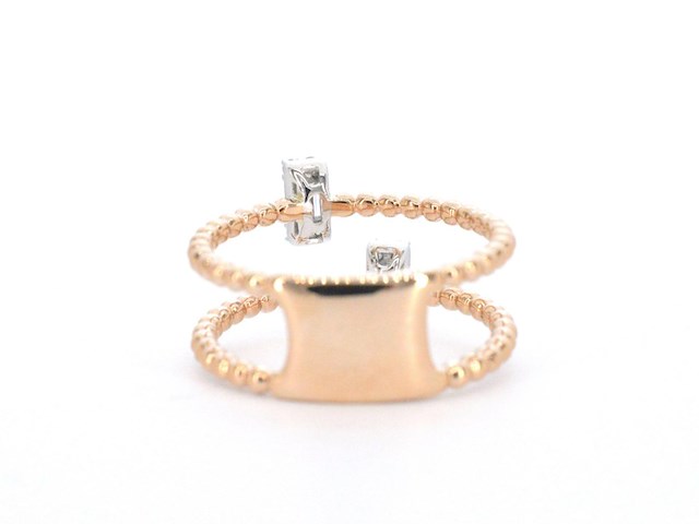 Rosegouden ring met diamanten gezet - afbeelding 7 van  9
