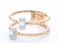 Rosegouden ring met diamanten gezet - afbeelding 9 van  9