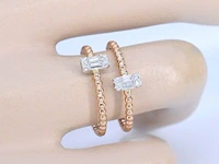 Rosegouden ring met diamanten gezet - afbeelding 4 van  11