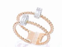 Rosegouden ring met diamanten gezet - afbeelding 5 van  11