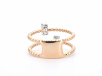 Rosegouden ring met diamanten gezet - afbeelding 9 van  11