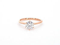 Rosegouden ring met een briljant geslepen diamant van 0.70 carat - afbeelding 1 van  6