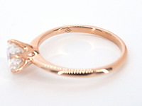 Rosegouden ring met een briljant geslepen diamant van 1.00 carat - afbeelding 2 van  12