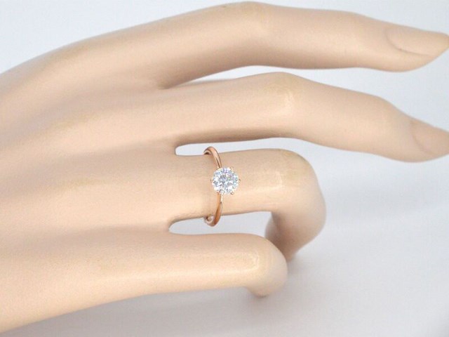 Rosegouden ring met een briljant geslepen diamant van 1.00 carat - afbeelding 5 van  12