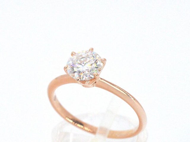 Rosegouden ring met een briljant geslepen diamant van 1.00 carat - afbeelding 6 van  12