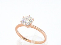 Rosegouden ring met een briljant geslepen diamant van 1.00 carat - afbeelding 6 van  12