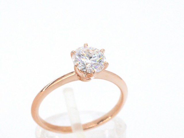 Rosegouden ring met een briljant geslepen diamant van 1.00 carat - afbeelding 7 van  12
