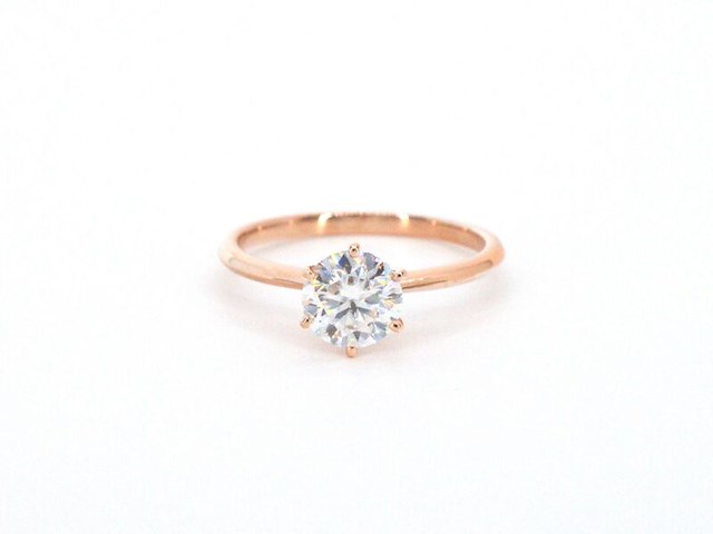Rosegouden ring met een briljant geslepen diamant van 1.00 carat - afbeelding 9 van  12