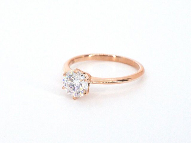 Rosegouden ring met een briljant geslepen diamant van 1.00 carat - afbeelding 11 van  12