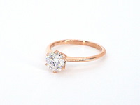 Rosegouden ring met een briljant geslepen diamant van 1.00 carat - afbeelding 11 van  12