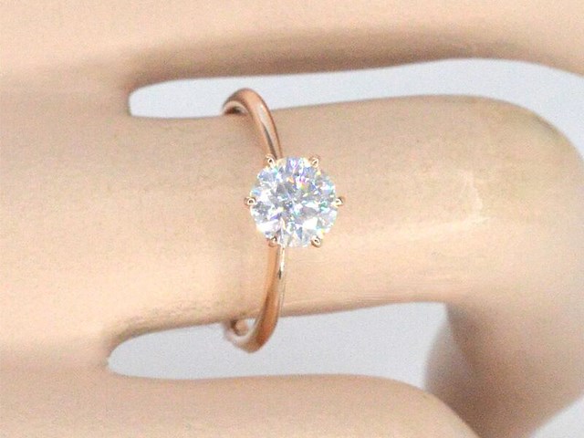 Rosegouden ring met een briljant geslepen diamant van 1.00 carat - afbeelding 12 van  12