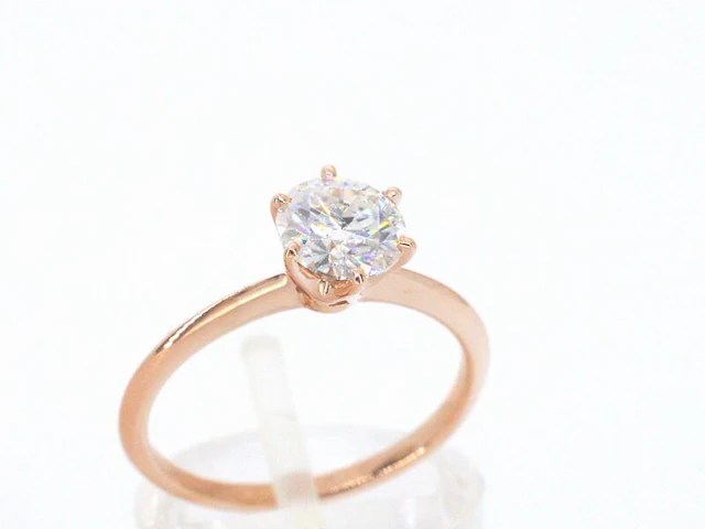 Rosegouden ring met een briljant geslepen diamant van 1.00 carat - afbeelding 7 van  12