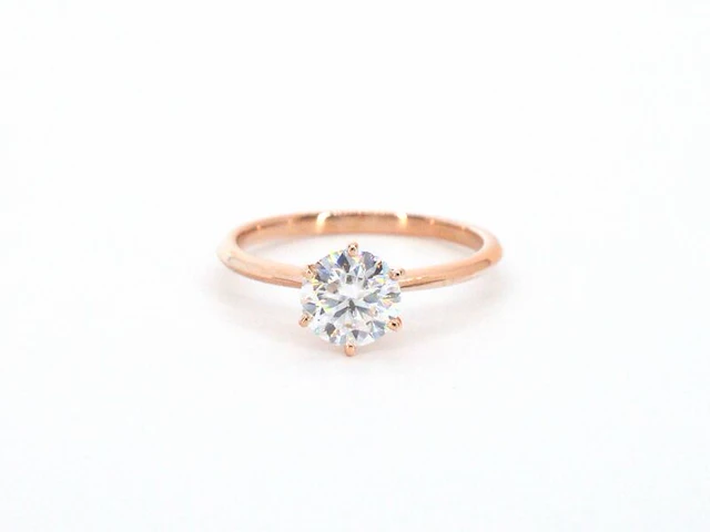 Rosegouden ring met een briljant geslepen diamant van 1.00 carat - afbeelding 9 van  12