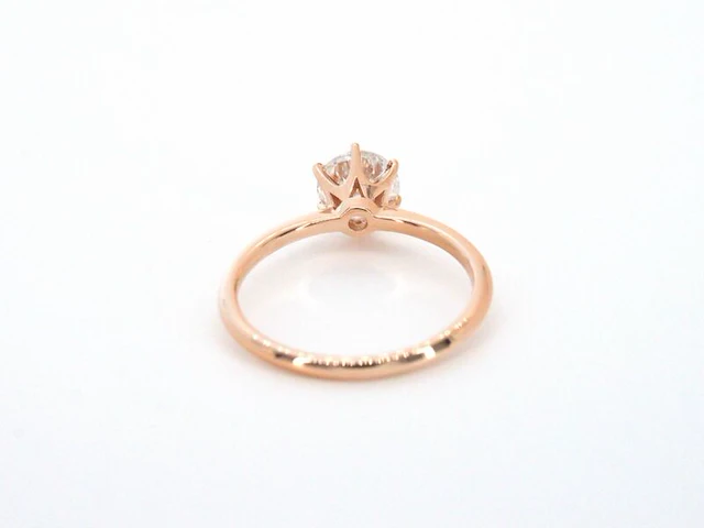 Rosegouden ring met een briljant geslepen diamant van 1.00 carat - afbeelding 10 van  12