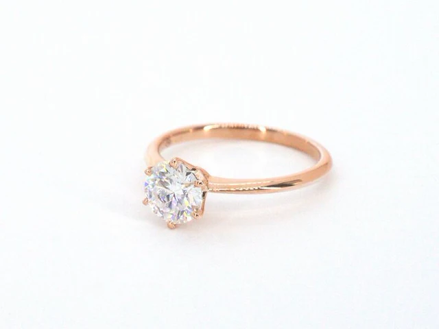 Rosegouden ring met een briljant geslepen diamant van 1.00 carat - afbeelding 11 van  12