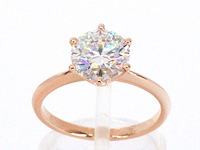 Rosegouden ring met een briljant geslepen diamant van 2.00 carat - afbeelding 1 van  12