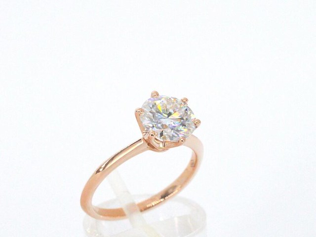 Rosegouden ring met een briljant geslepen diamant van 2.00 carat - afbeelding 7 van  12