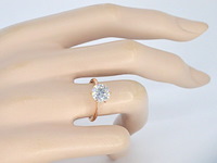 Rosegouden ring met een briljant geslepen diamant van 3.00 carat - afbeelding 5 van  12