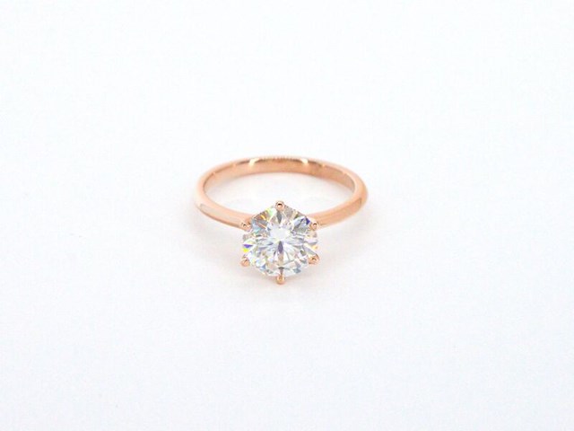 Rosegouden ring met een briljant geslepen diamant van 3.00 carat - afbeelding 9 van  12