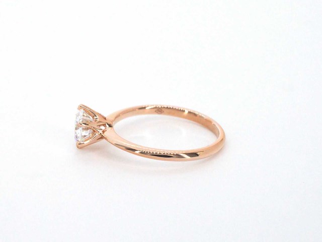 Rosegouden ring met een briljant geslepen diamanten van 1.00 carat - afbeelding 6 van  11