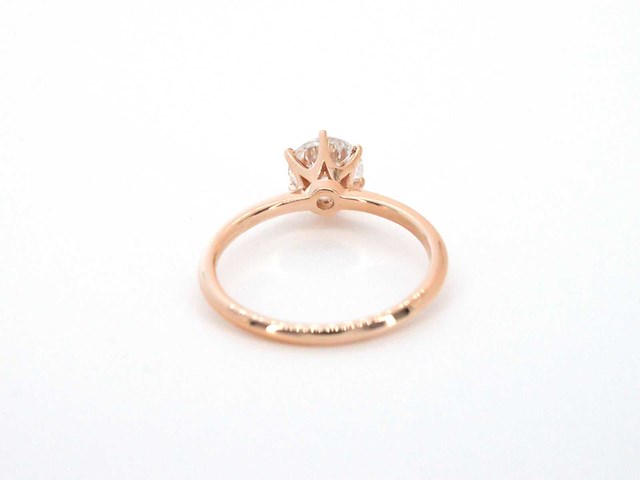 Rosegouden ring met een briljant geslepen diamanten van 1.00 carat - afbeelding 8 van  11