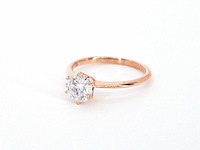 Rosegouden ring met een briljant geslepen diamanten van 1.00 carat - afbeelding 9 van  11