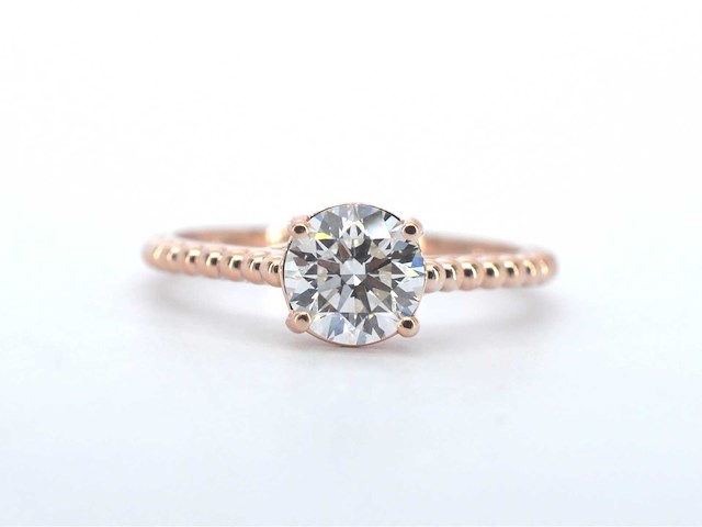 Rosegouden ring met een diamant van 1.00 carat - afbeelding 1 van  11