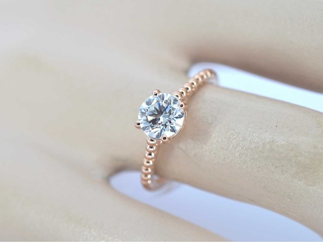 Rosegouden ring met een diamant van 1.00 carat - afbeelding 4 van  11