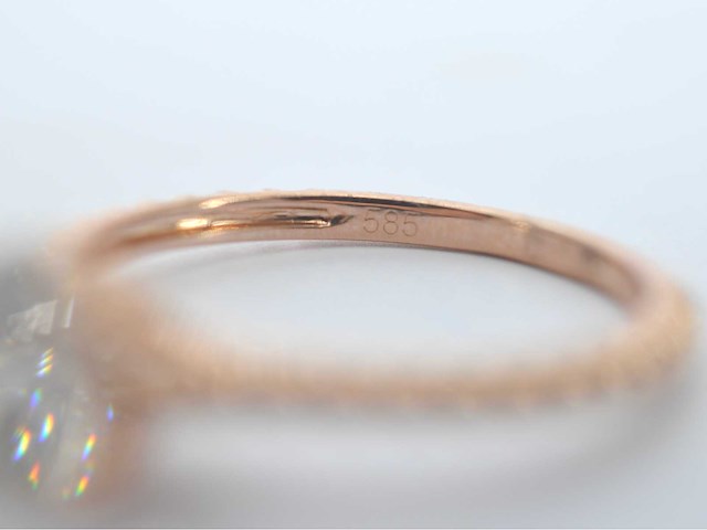 Rosegouden ring met een diamant van 1.00 carat - afbeelding 10 van  11