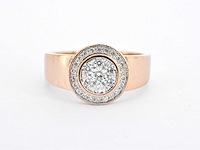 Rosegouden ring met natuurlijk gezette diamanten van hoge kwaliteit - afbeelding 1 van  7