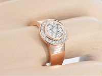 Rosegouden ring met natuurlijk gezette diamanten van hoge kwaliteit - afbeelding 7 van  7