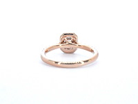 Rosegouden ring met natuurlijke baguette en briljant geslepen diamanten - afbeelding 6 van  8