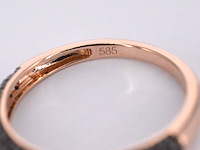 Rosegouden ring met zwarte briljanten diamanten - afbeelding 11 van  11