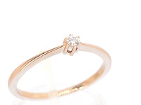 Rosegouden ring solitaire met een briljant geslepen diamant - afbeelding 6 van  11