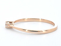 Rosegouden ring solitaire met een briljant geslepen diamant - afbeelding 7 van  11