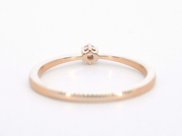 Rosegouden ring solitaire met een briljant geslepen diamant - afbeelding 9 van  11