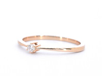 Rosegouden ring solitaire met een briljant geslepen diamant - afbeelding 10 van  11
