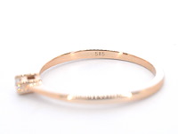 Rosegouden ring solitaire met een briljant geslepen diamant - afbeelding 11 van  11