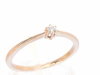 Rosegouden ring solitaire met een briljant geslepen diamant - afbeelding 6 van  11