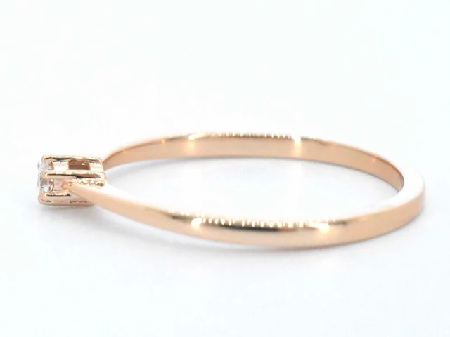Rosegouden ring solitaire met een briljant geslepen diamant - afbeelding 7 van  11