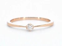 Rosegouden ring solitaire met een briljant geslepen diamant - afbeelding 8 van  11