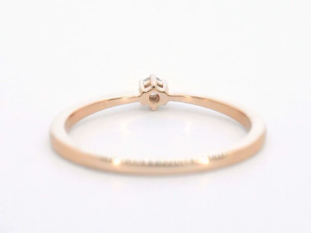 Rosegouden ring solitaire met een briljant geslepen diamant - afbeelding 9 van  11
