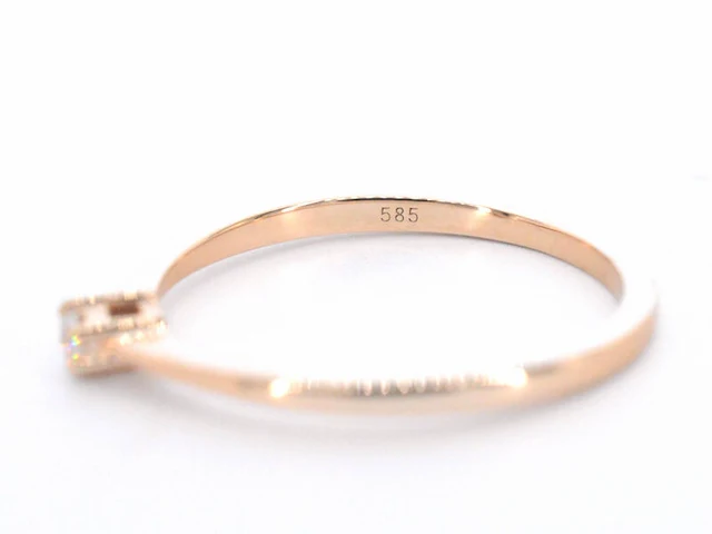 Rosegouden ring solitaire met een briljant geslepen diamant - afbeelding 11 van  11